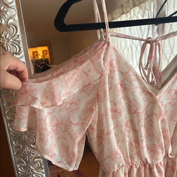 Lush Pink Floral Ruffle Dress - Picture 3 of 5